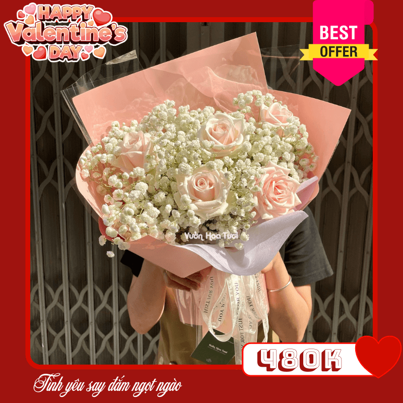 Hoa Valentine Bó Hoa Yêu Thương Mỗi Ngày 12 13