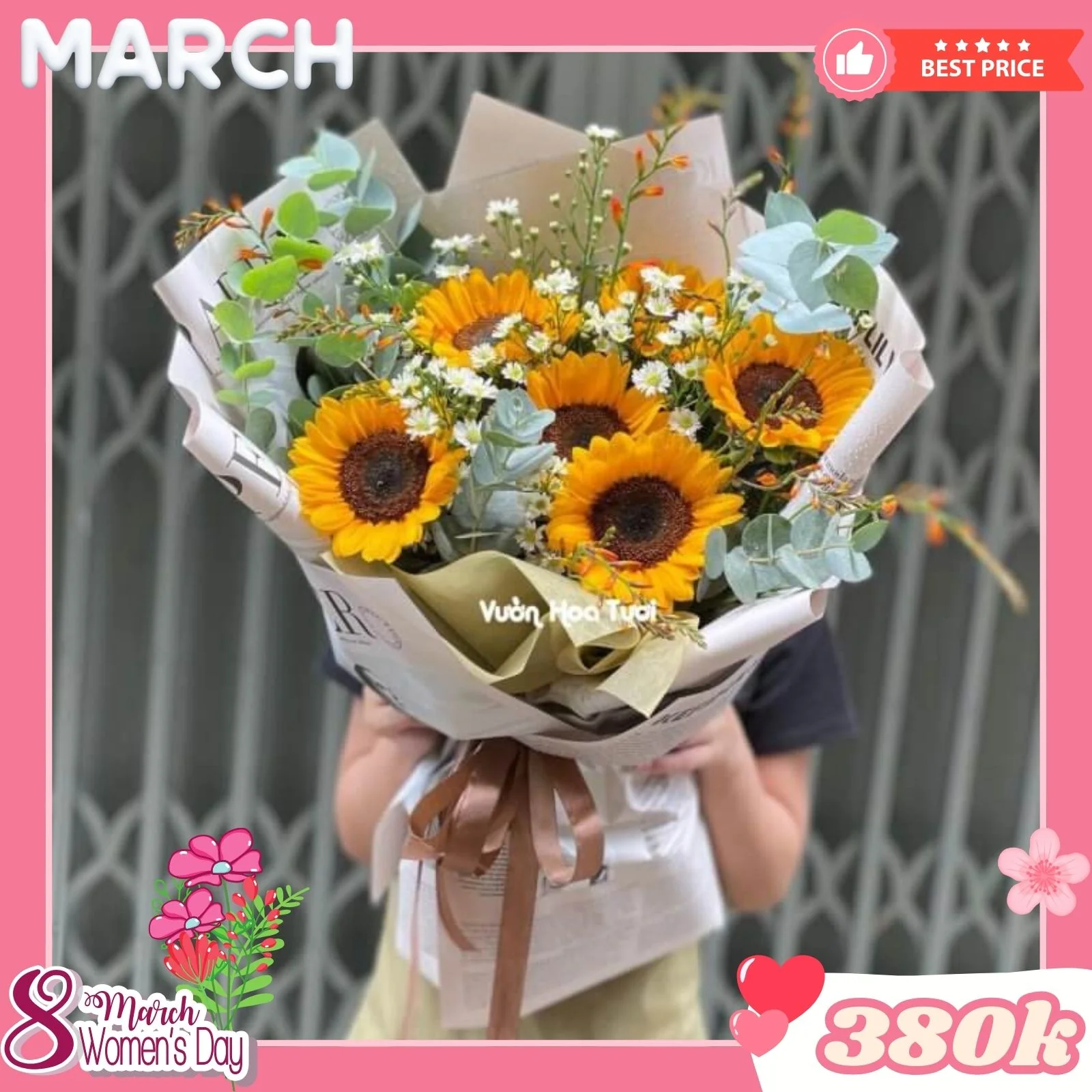 Bó Hoa 8 Tháng 3 Hướng Dương Tỏa Nắng Yêu Thương 9 17hoa 8 thang 3
