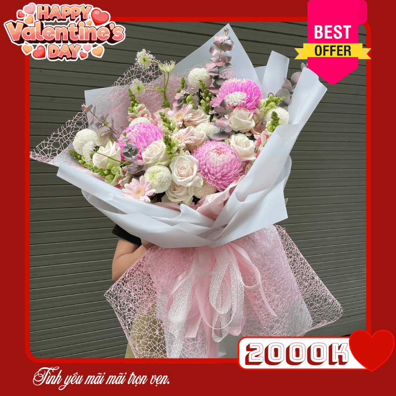 Hoa Valentine Bó Hoa Yêu Kiều Say Mê 20 19