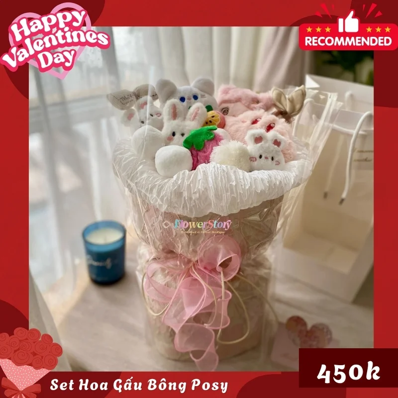 Set Quà Valentine Gấu Bông Posy 9 22 1
