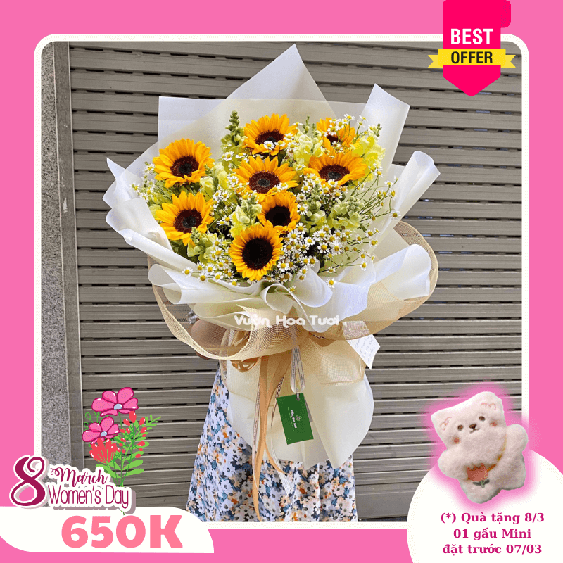 Bó Hoa 8 Tháng 3 Hướng Dương Tana Tinh Tế 8 3 6