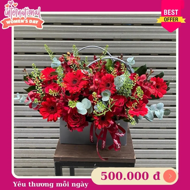 Giỏ Hoa 8 Tháng 3 Say Đắm 3 3