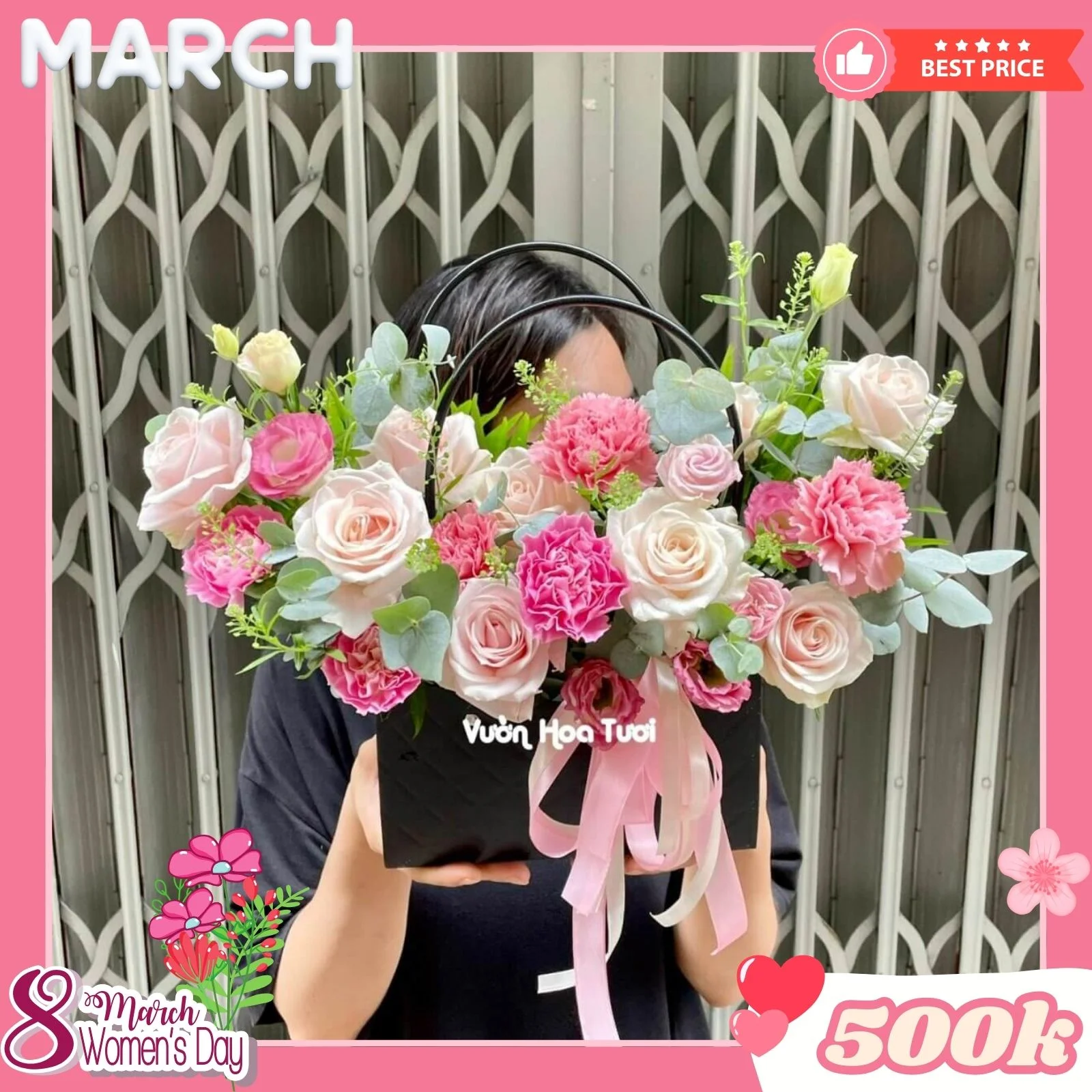 Giỏ Hoa Adored Blossoms 6 30hoa 8 thang 3