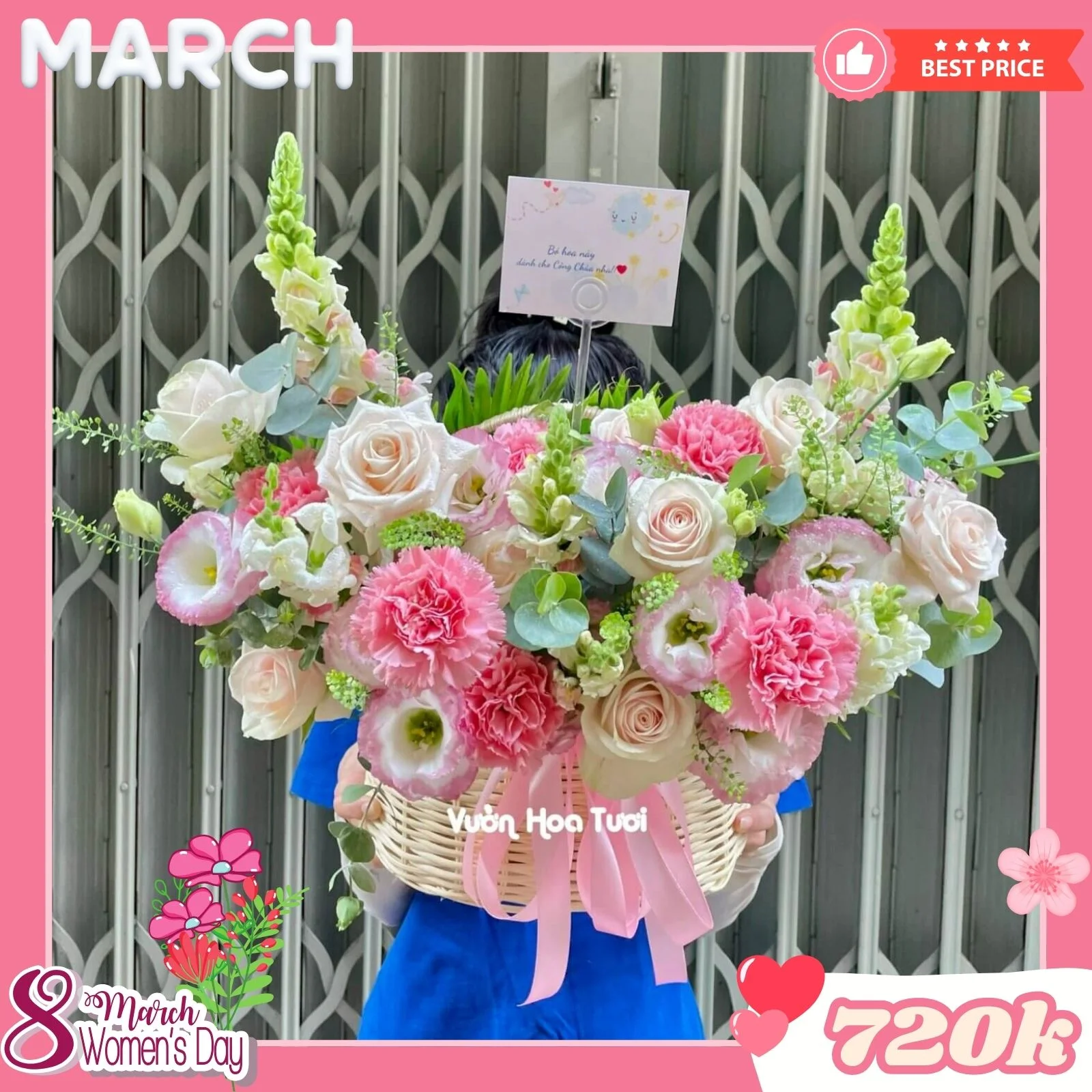 Giỏ Hoa 8 Tháng 3 Sweet Moment 4 33hoa 8 thang 3