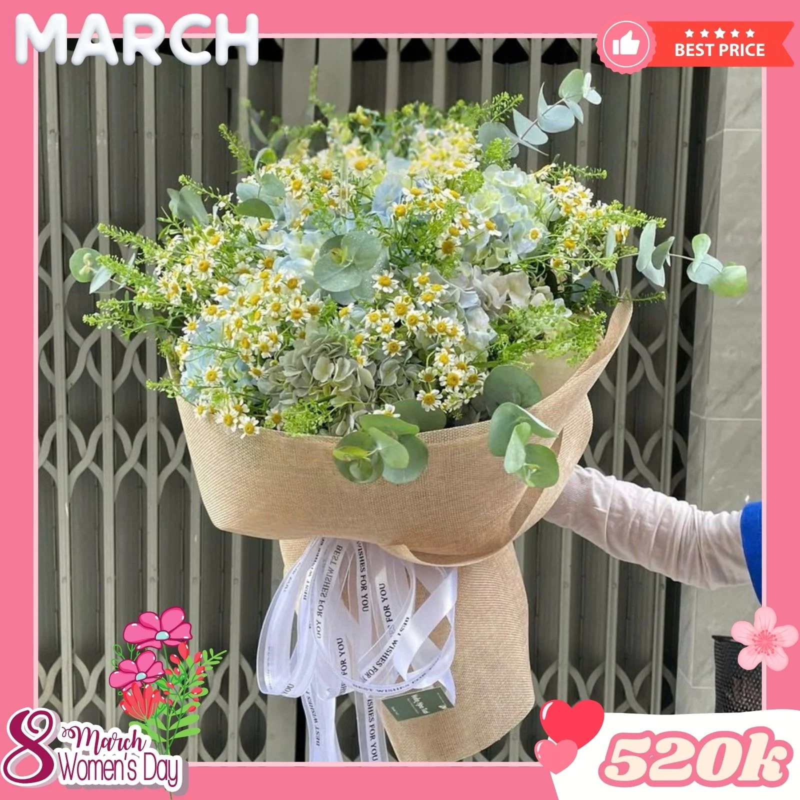 Bó Hoa Khu Vườn Ngọt Ngào Hoa 8 Tháng 3 12 6Hoa tuoi 8 thang 3
