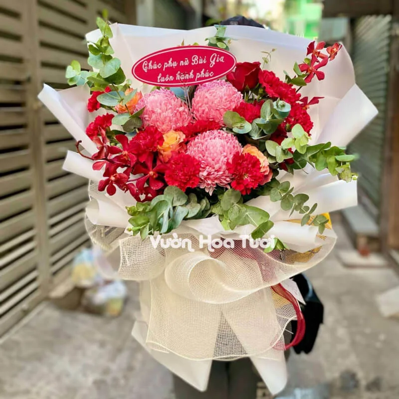 Bó Hoa Cúc Mẫu Đơn Red Motion Tặng Sinh Nhật 9 Bo Hoa Cuc Mau Don RedMotion e1704989795168
