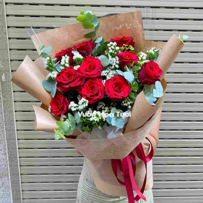 Bó Hoa Sinh Nhật Hồng Đỏ Cổ Điển 01 17 Bo Hoa Hong Do Co Dien 7