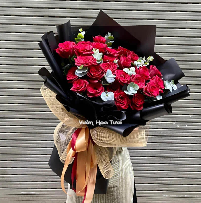 Bó Hoa Hồng Đỏ Ecuador Love Day <br> Sunshine 12 Bo Hoa Hong Do Eduacor LoveEveryDay 1