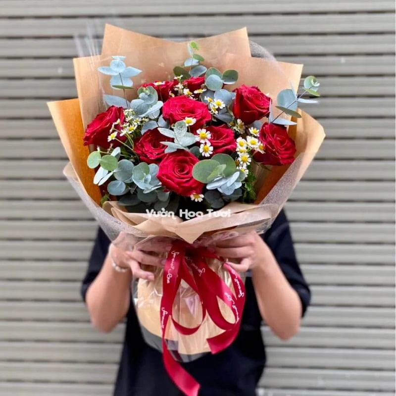 Đặt Hoa Online Bó Hoa Hồng Tặng Vợ 1 Bo Hoa Hong Do Tang Vo