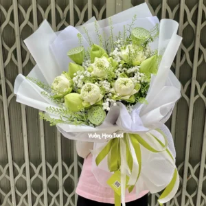 Bo Hoa Sen Xanh Trang jpg