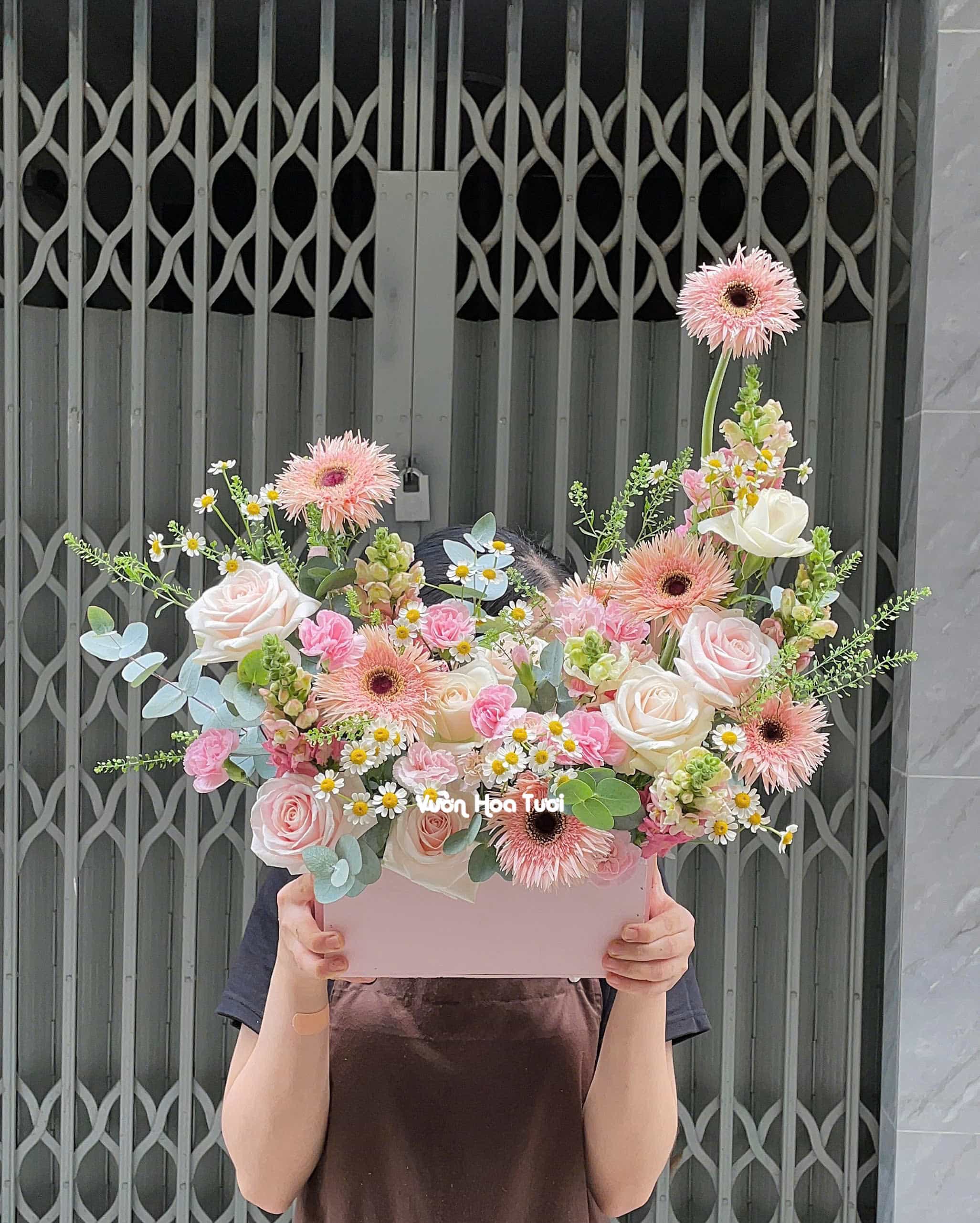 Giỏ Hoa Tươi Pink Serenity 19 Gio Hoa Tuoi Pink Serenity Xinh