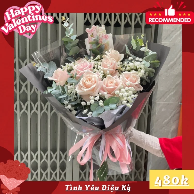 Hoa Valentine Bó Hoa Tình Yêu Love You 14 Hoa Valentine