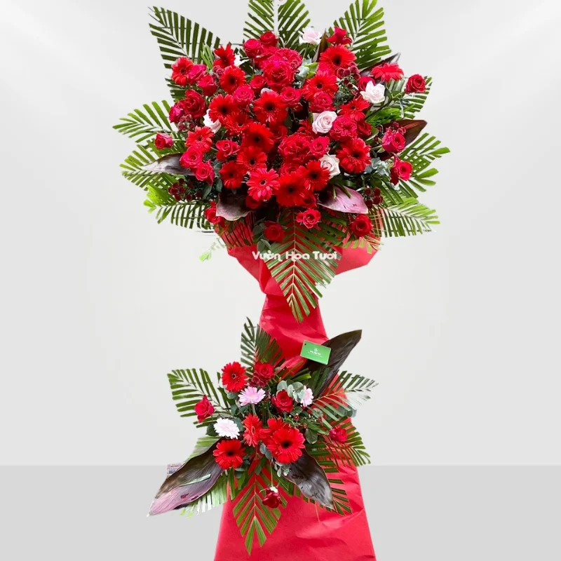 Kệ Hoa Khai Trương Đỏ Thắm Vinh Quang 14 Ke Hoa Chuc Mung Khai Truong Vang May Man 3 jpg