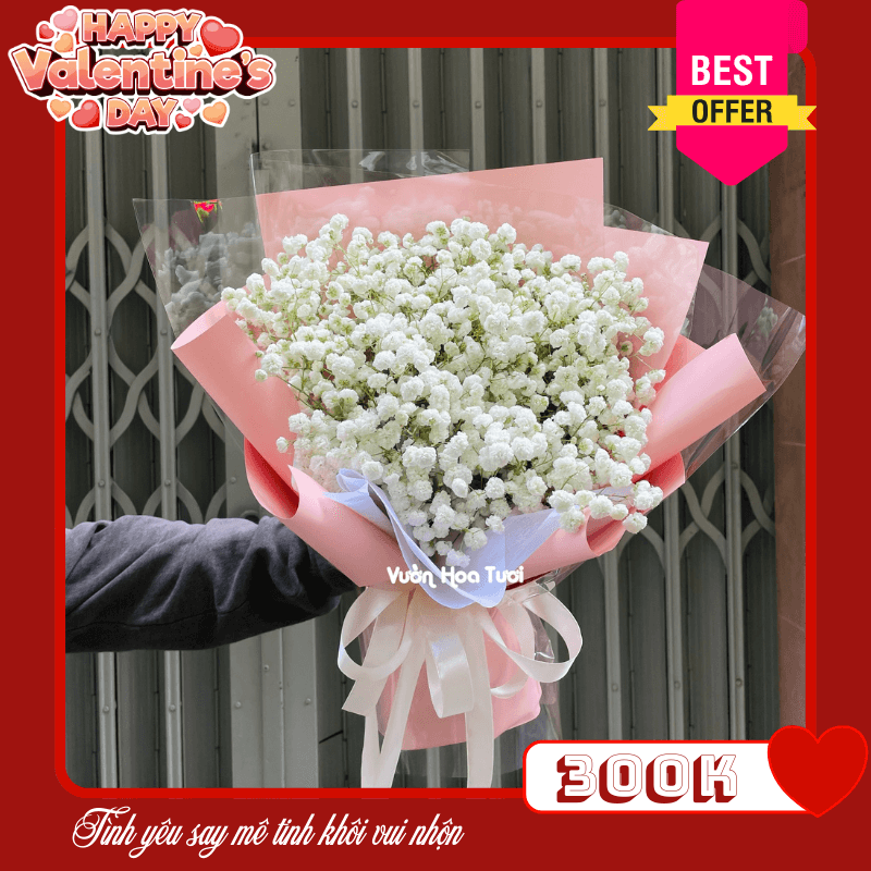 Hoa Valentine Bó Hoa Baby Tình Yêu Tinh Khôi 1 Valentines