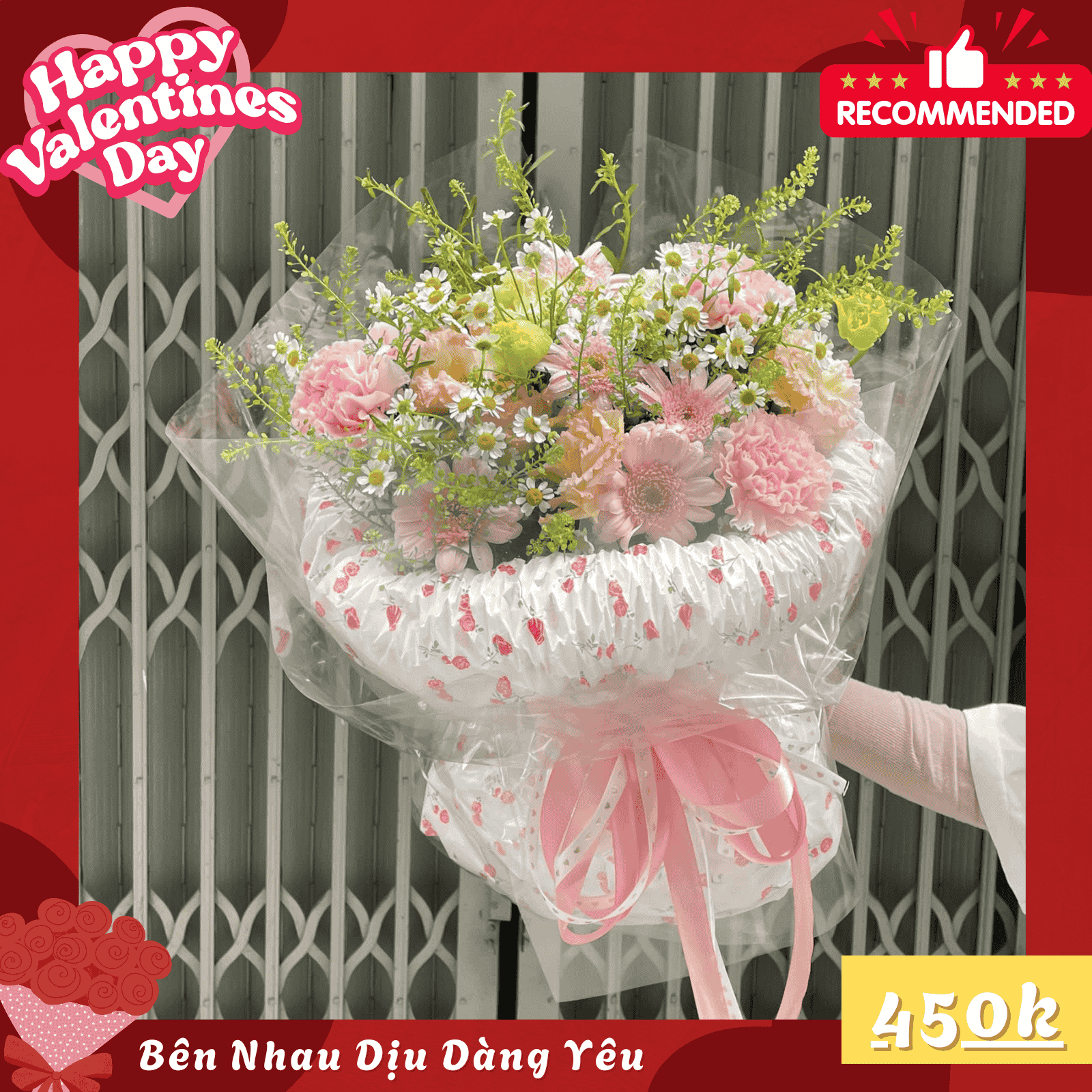 Hoa Valentine Bó Hoa Phong Cách Hàn Quốc 6 hoa valentine diu dang ngay yeu