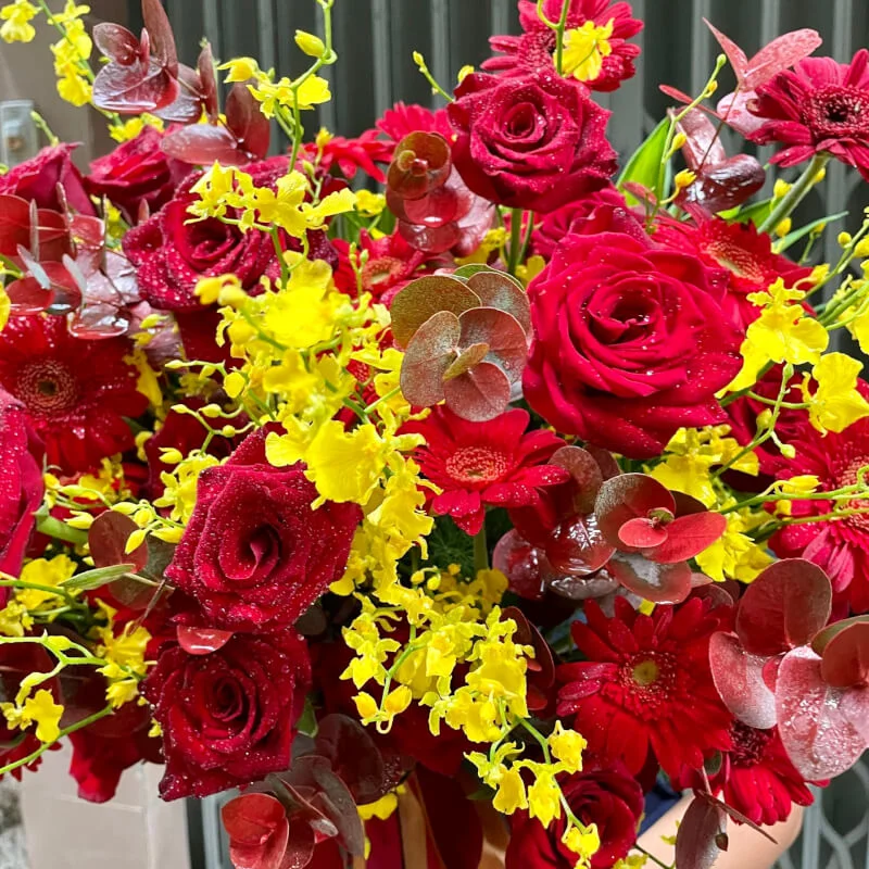 Lẵng Hoa Khai Trương Hồng Đỏ May Mắn 4 img 2089