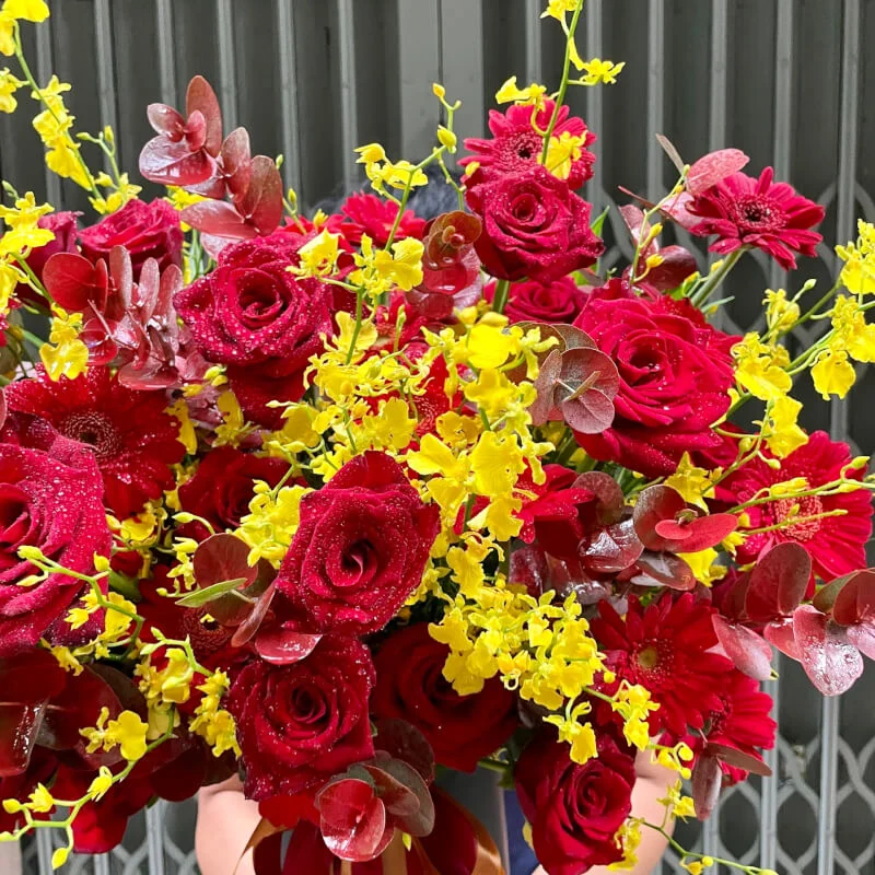 Lẵng Hoa Khai Trương Hồng Đỏ May Mắn 3 img 2090