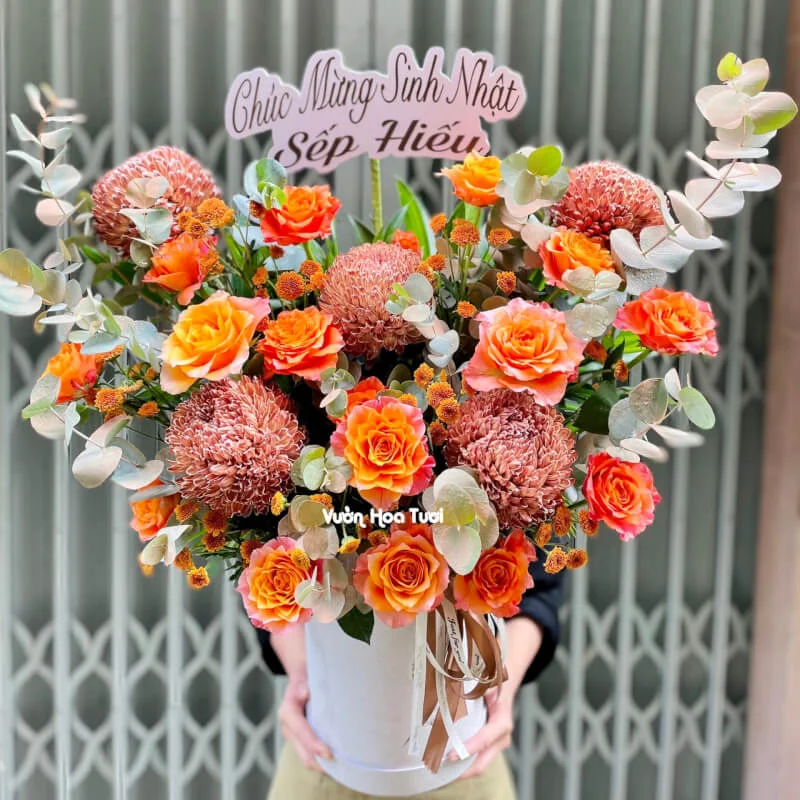 Lẵng Hoa Sinh Nhật Tặng Sếp Nam 12 phonto 67