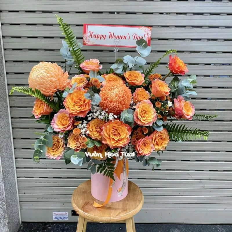 Lẵng Hoa Chúc Mừng Phụ Nữ Hồng Cam 17 z3970201085434 f2a5f1d03ef285c7380910ddadde74e9 min