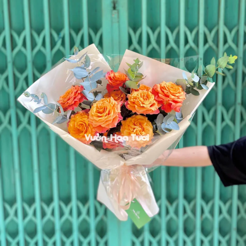 Bó Hoa Hồng Cam Tặng Sinh Nhật "For You" 13 z4081952121015 8a1d7a1291e72f821a9d947d90410ec3