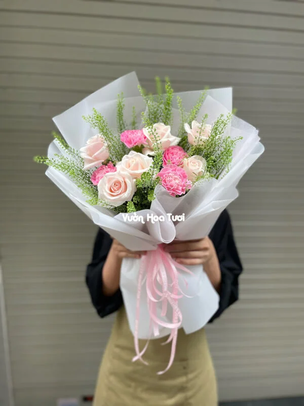 Bó Hoa Hồng Cẩm Chướng Pastel 2 z4363524541836 35b571ceb2bc91c313008689bddb54b7