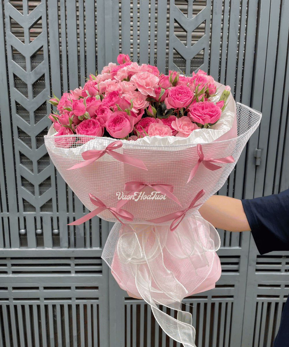 Sophie Pink Rose 17 Bo Hoa Hong Sophie Pink Rose